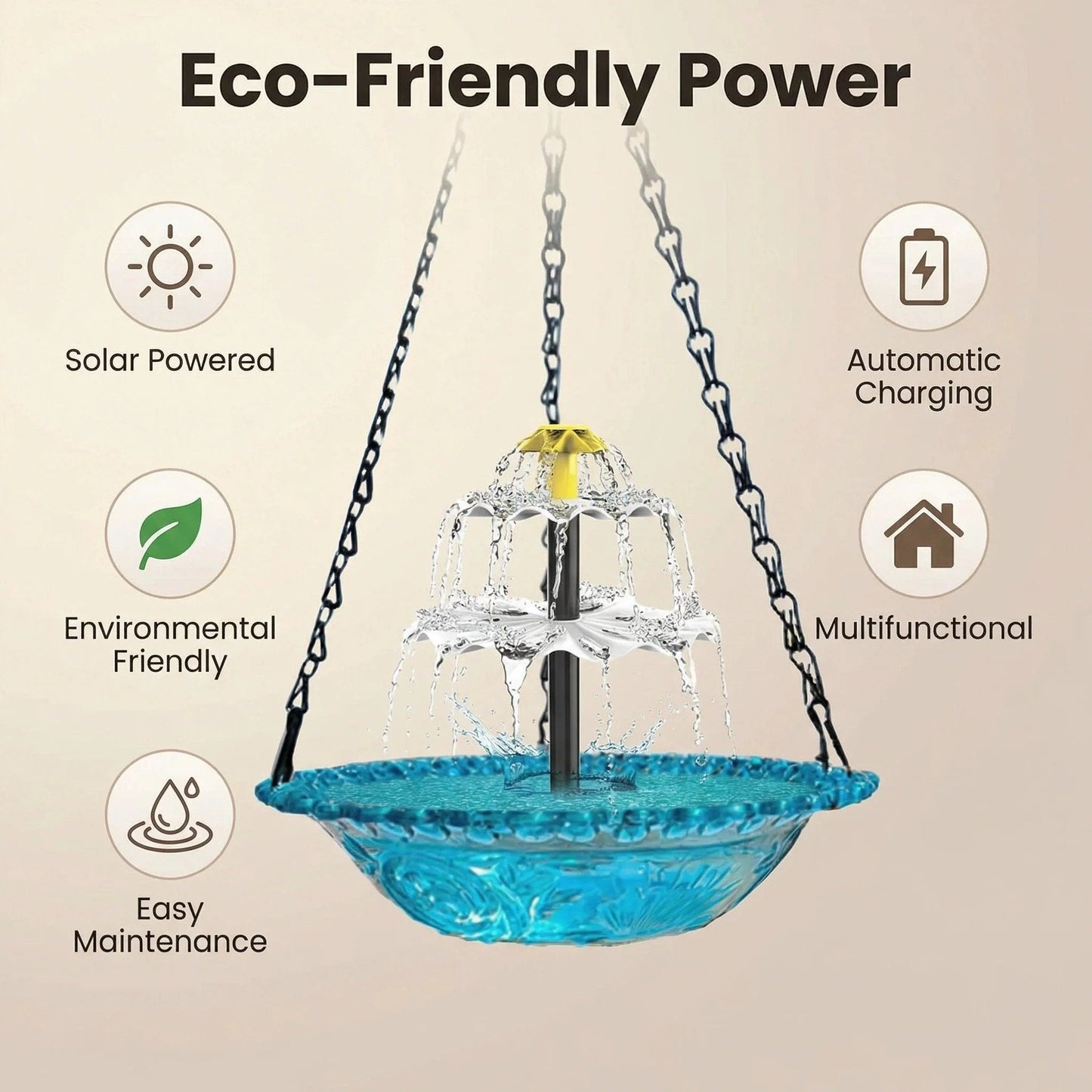 🔥🔥Solar Cascade Hanging Bird Bath Fountain